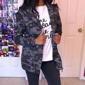 Gray Camo Utility Jacket NWT